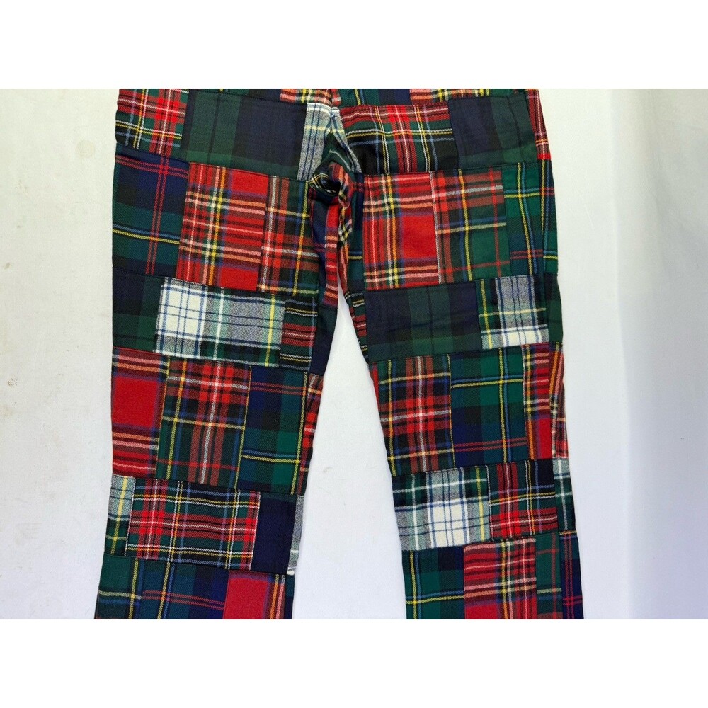 Ralph Lauren Polo Men Red Tartan Plaid Prepster Patchwork Riotous Pattern Pants - Picture 3 of 16